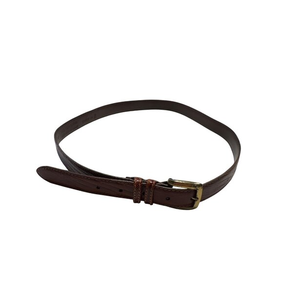 Christian Dior Womens Brown Genuine Leather Belt With Brass Buckle SKU 6988 main image 9